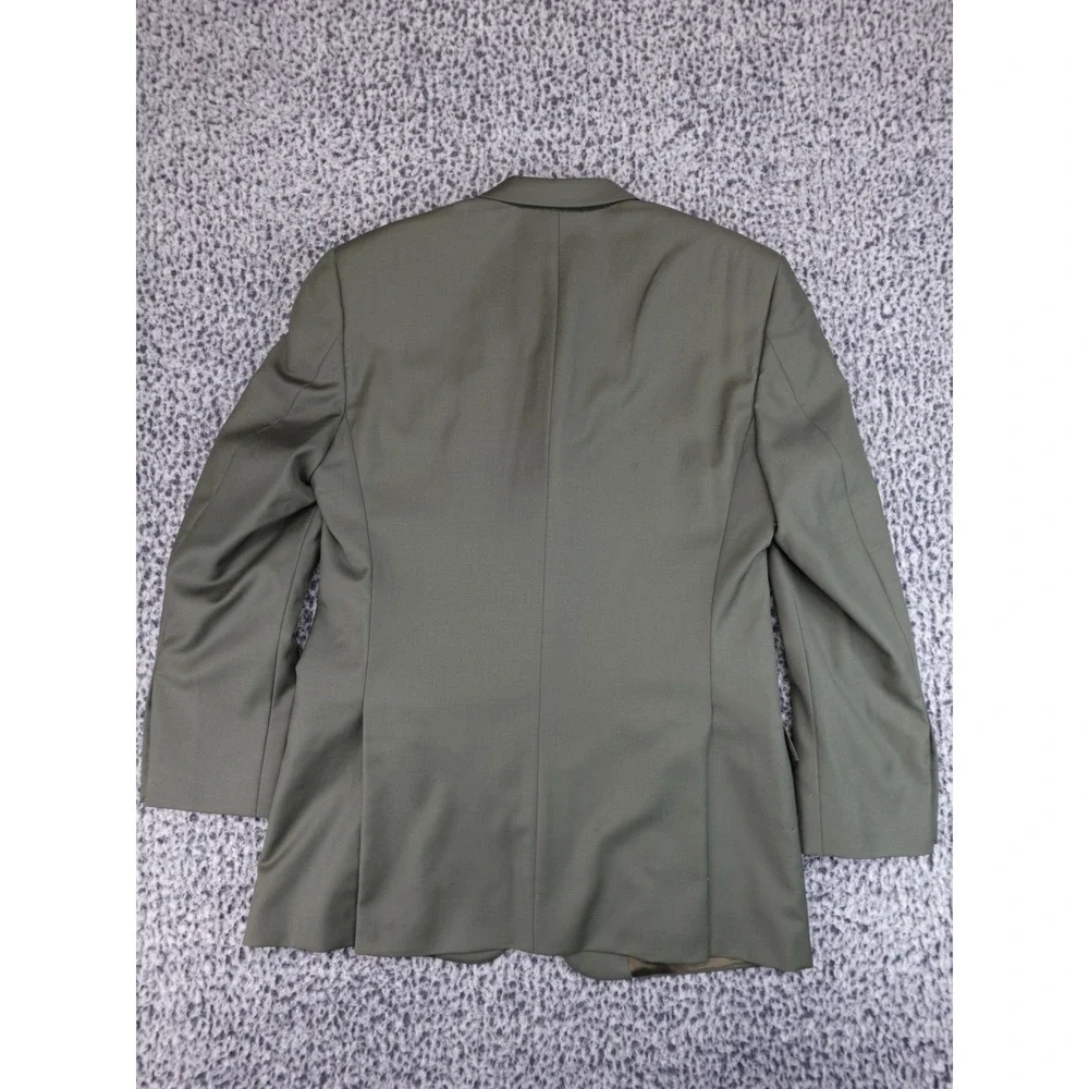 Pronto Uomo Blazer Mens 42L Olive Green Three Button‎ Wool Blend Sport Coat